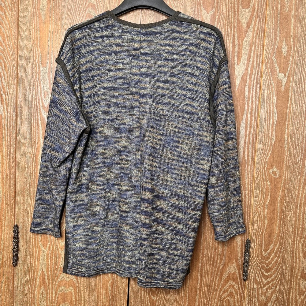 Alnoral Vintage 90s Wool Blend Knit Cardigan and Top Twin Set Blue Brown 1X USA - Picture 13 of 16